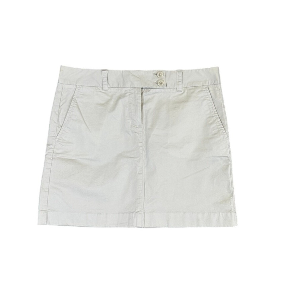 Vineyard Vines Khaki Chino Mini Skirt Size 10 Beige Cotton Stretch Preppy 12231